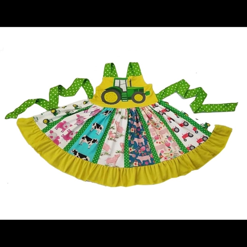 NWT Tractor Twirl Dress Farm Life